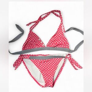 Arizona Jean Company Pink and White Polka Dot Bikini